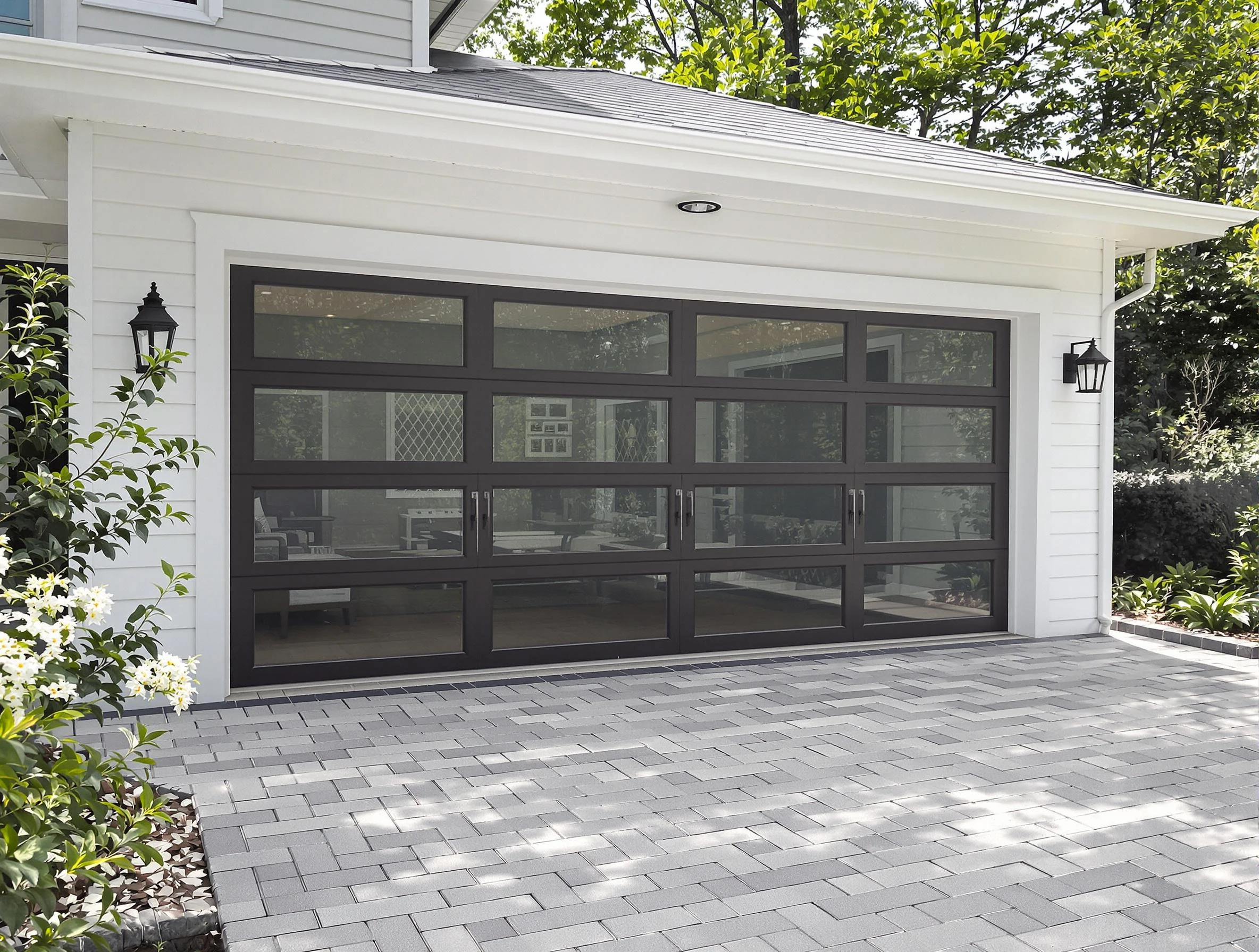 Ken Caryl Garage Door Repair design specialist presenting custom garage door options to Ken Caryl homeowner
