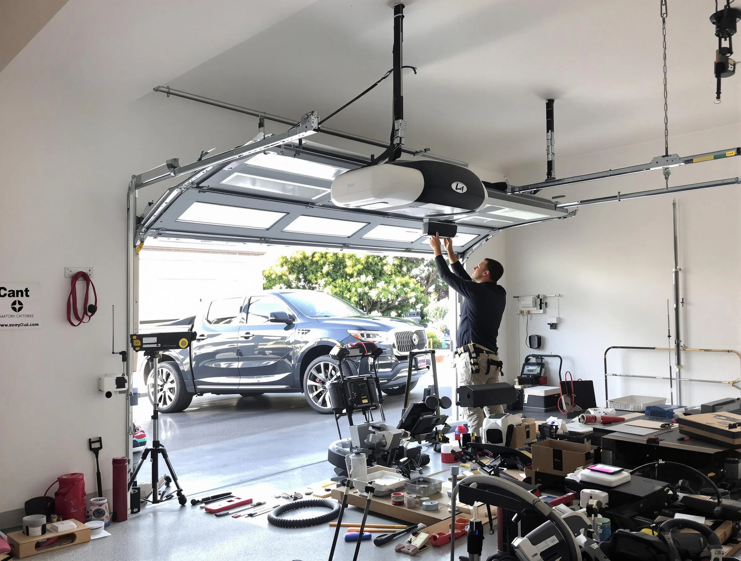 Ken Caryl Garage Door Repair specialist installing smart garage door opener system in Ken Caryl home